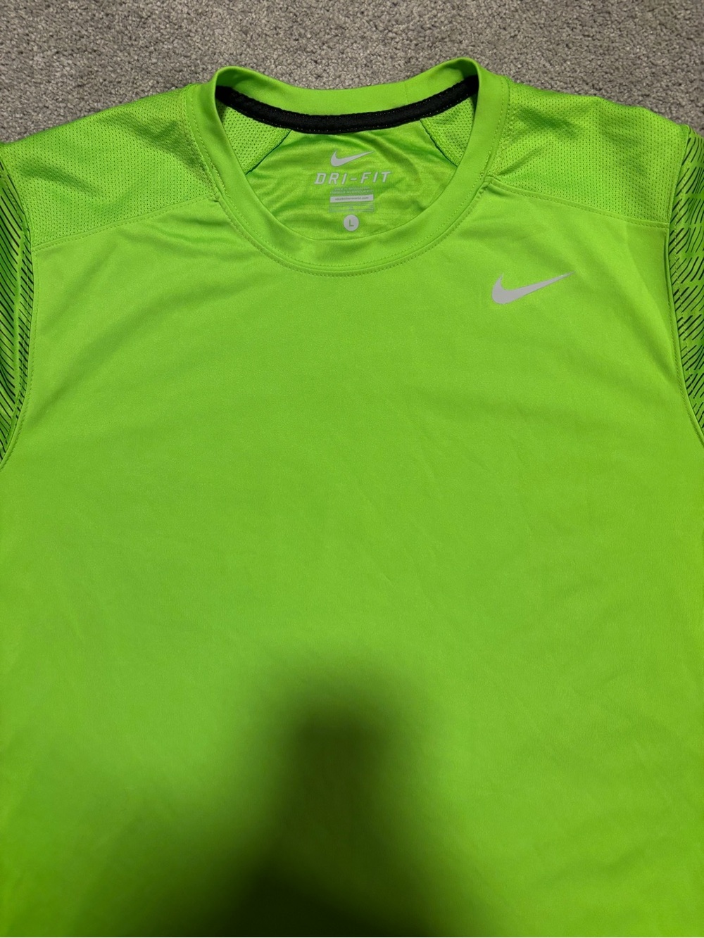 Nike Men's Neon Green Dri-FIT Performance Tee - Picture 2 of 7